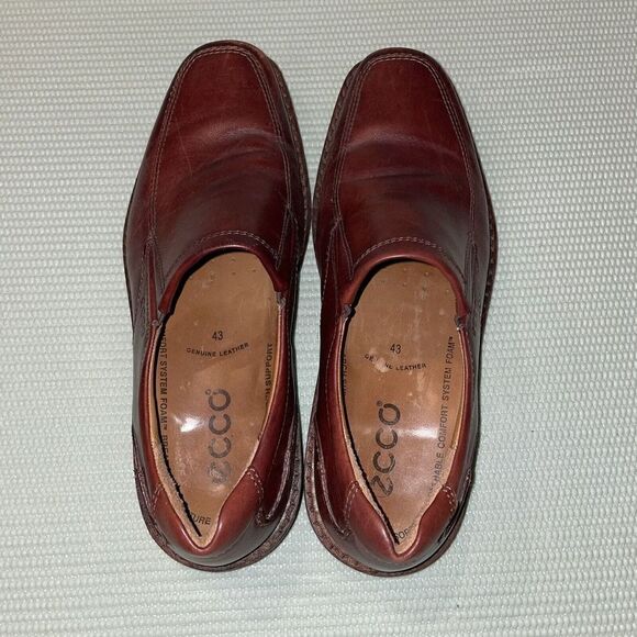 Ecco Seattle Slip On Leather Loafer Shoes Rust Men’s Size EU 43 / US Size 9.5 - Picture 8 of 8